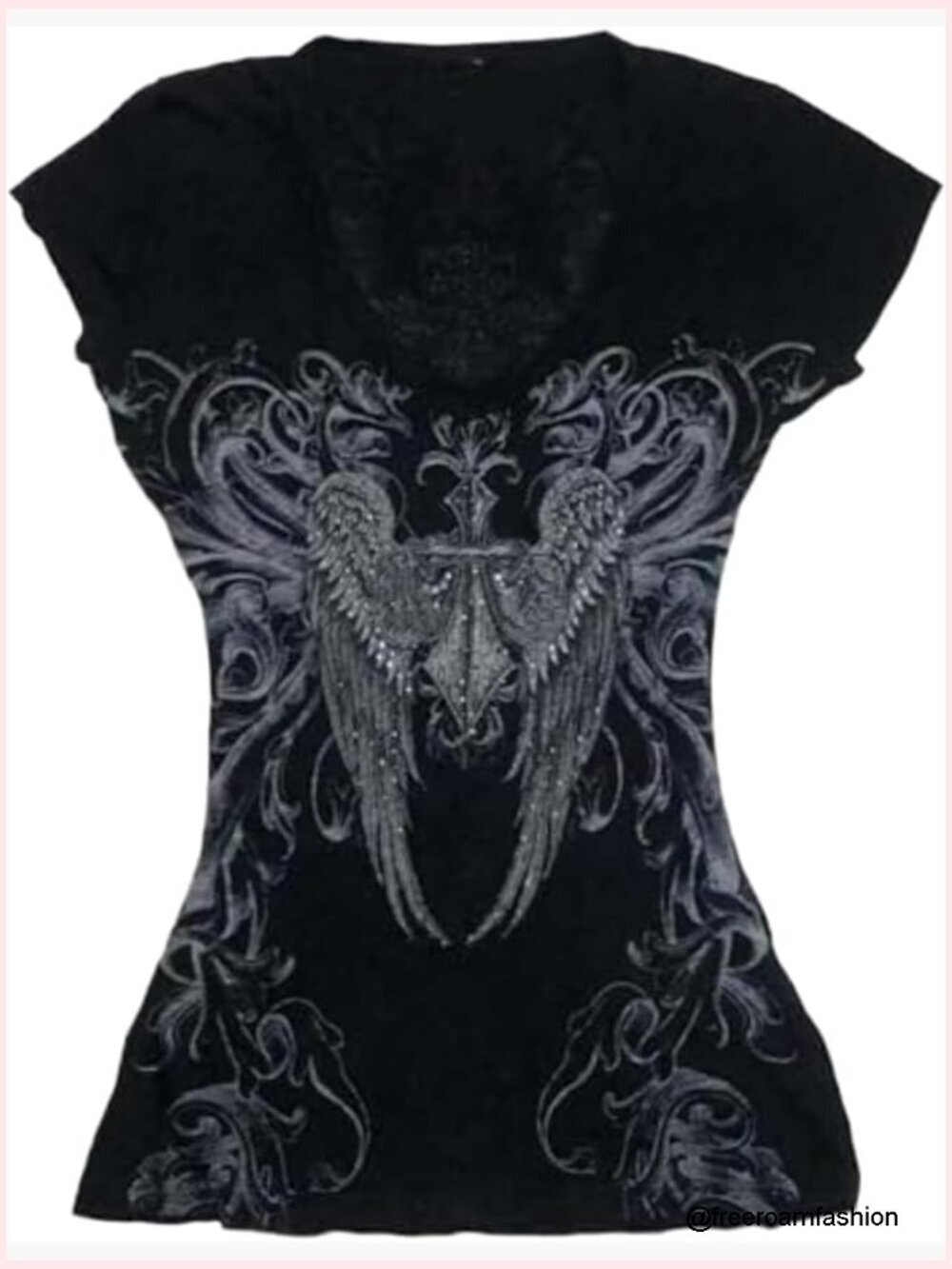 Vintage Y2k Grunge Graphic Tee Short Sleeve Goth Streetwear Top